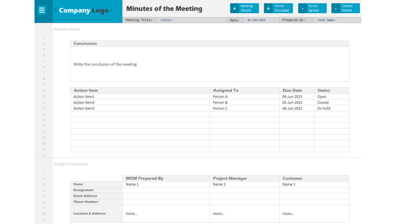 Minutes Of Meeting Project Management Template pertaining to sizing 1280 X 720