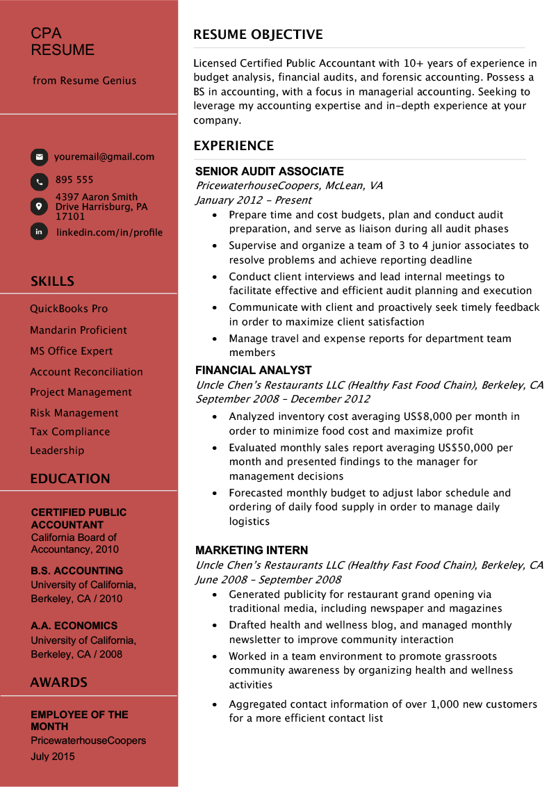 Modern Accountant Resume Template Debandje pertaining to measurements 800 X 1132