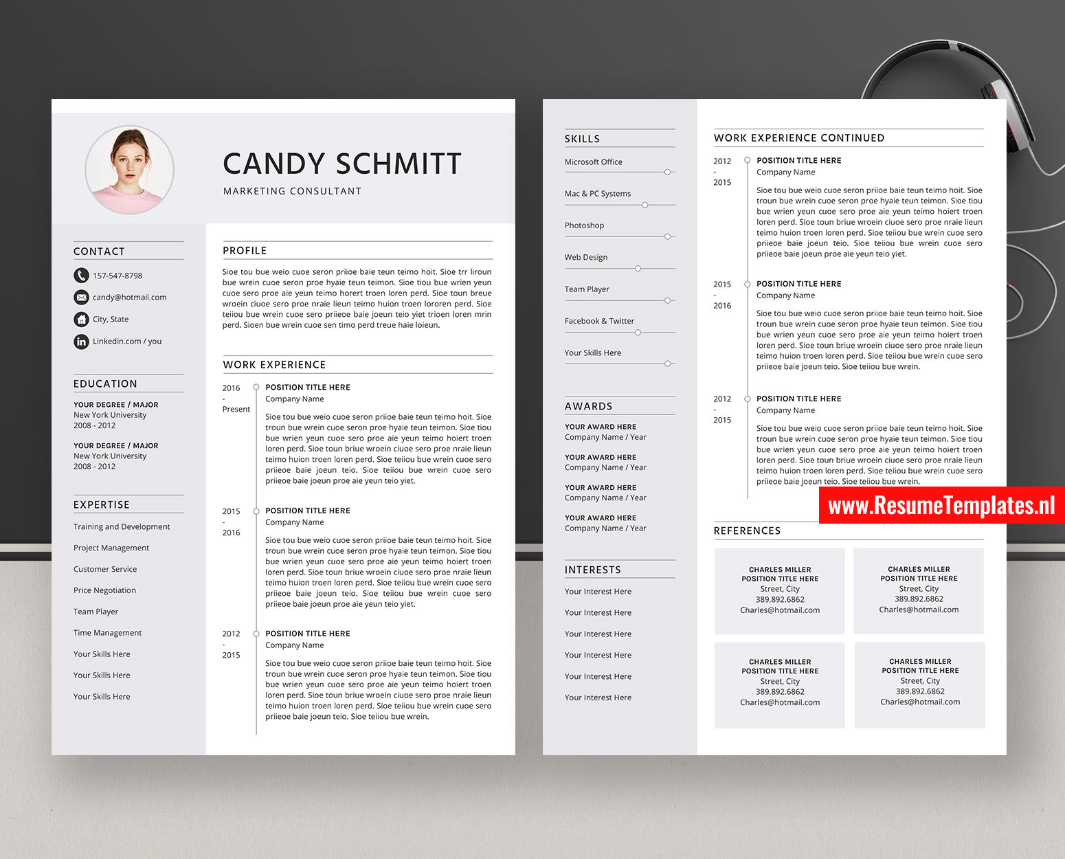 Modern Cv Template Resume Template For Ms Word Curriculum Vitae Cover Letter Professional Resume Creative Resume Teacher Resume Editable in size 1550 X 1250