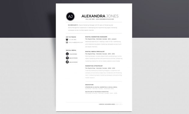 Modern Minimal Resume Template Free Debandje pertaining to measurements 1600 X 1161