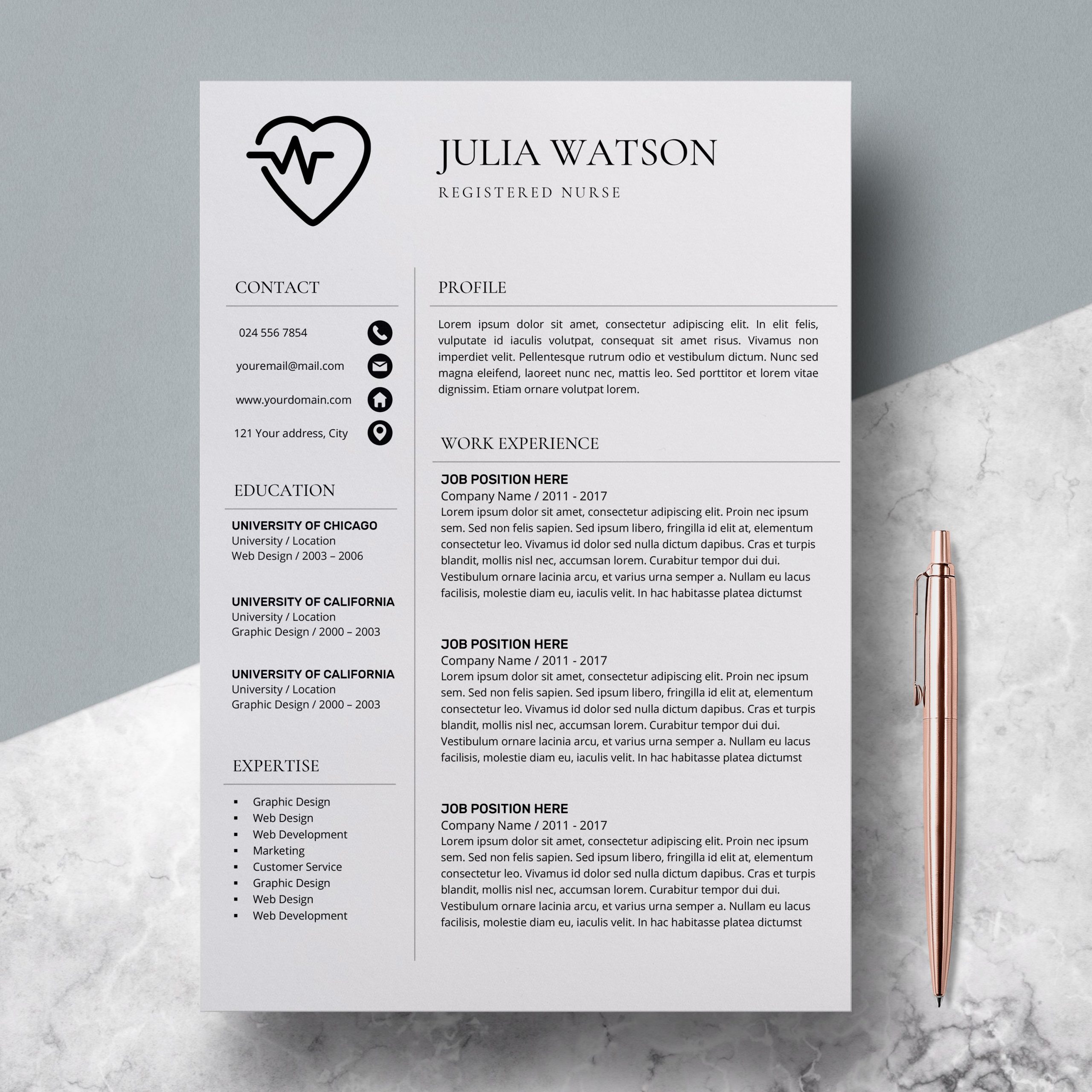 Modern Nursing Resume Debandje throughout sizing 3000 X 3000