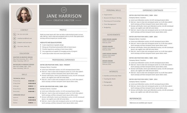 Modern Resume Template 2 Pages Cover Letter Reference in measurements 1500 X 1500