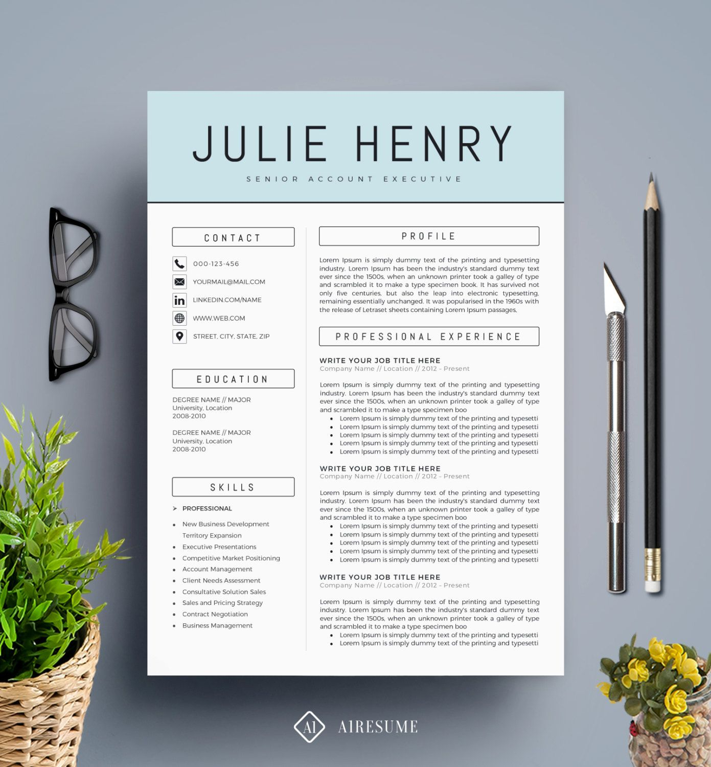 Modern Resume Template Cv Template Cover Letter for proportions 1391 X 1500