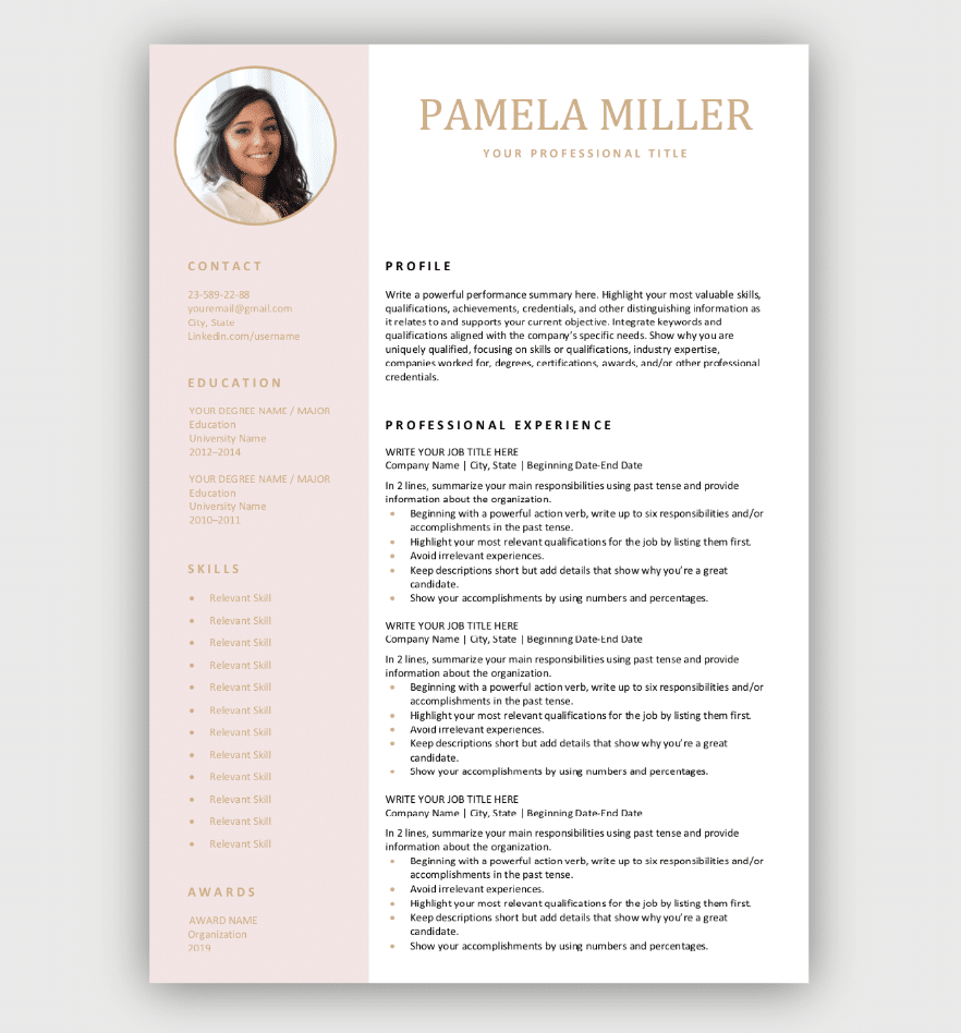 Modern Resume Template Download For Free in dimensions 882 X 948