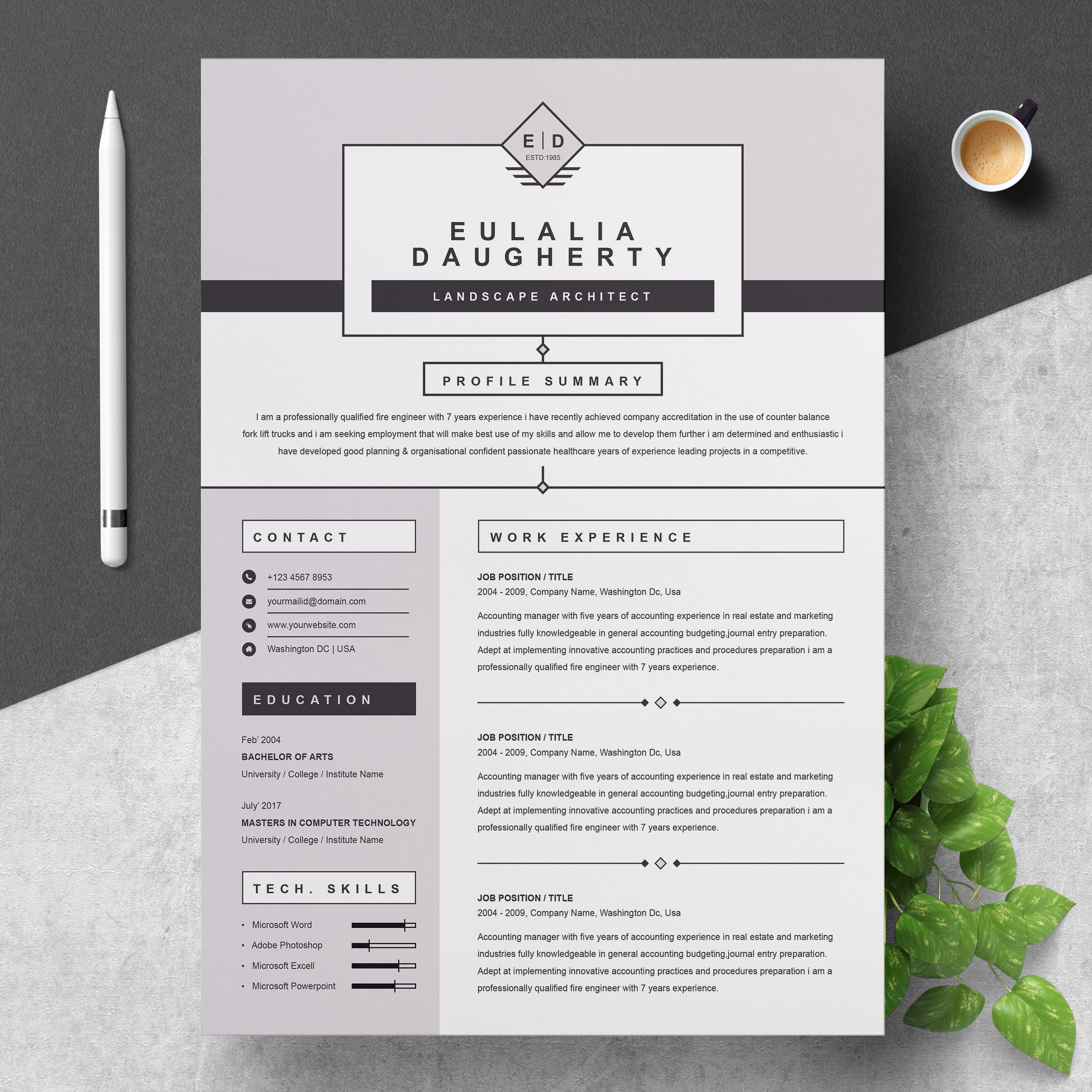 Modern Resume Template Resumeinventor within proportions 2500 X 2500