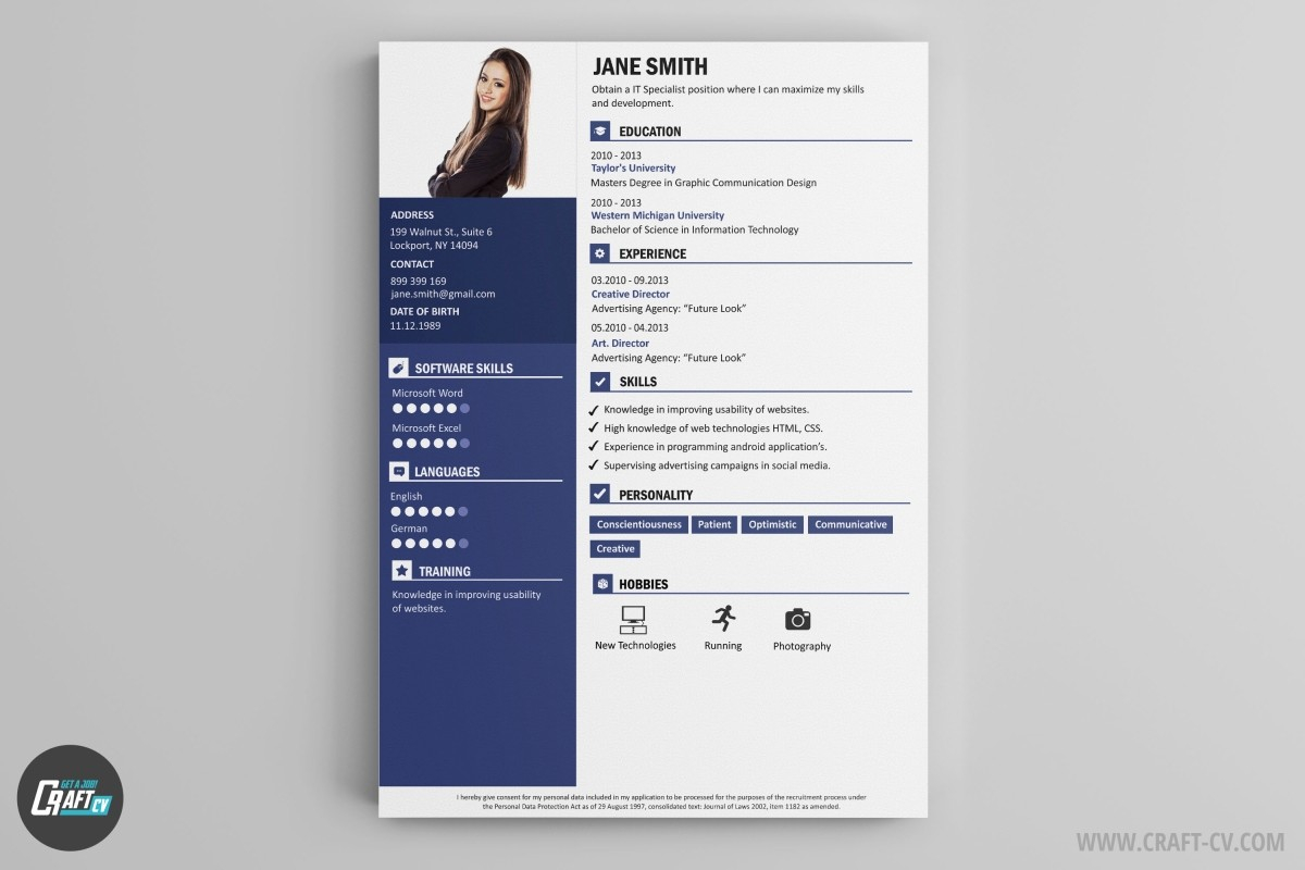 Modles De Cv Exemples De Cv Crer Un Cv Craftcv regarding size 1200 X 800