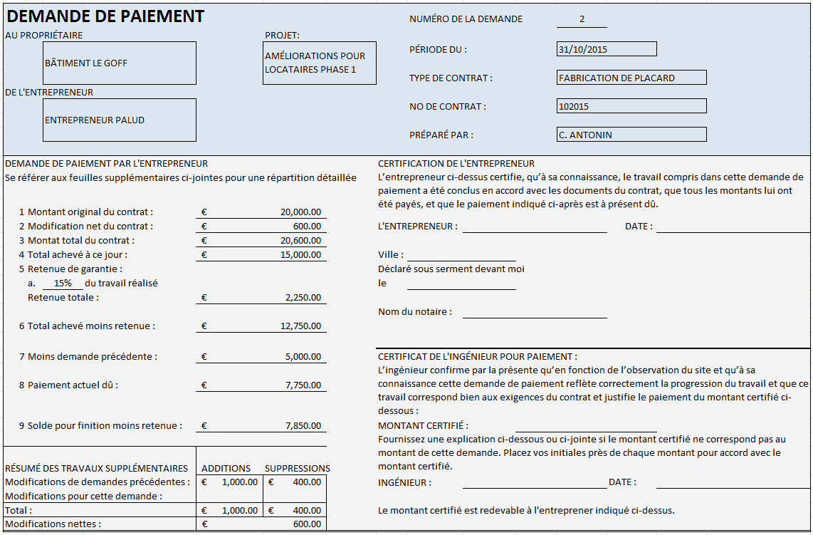 Modles Gratuits De Gestion De Construction Pour Excel in sizing 1142 X 751