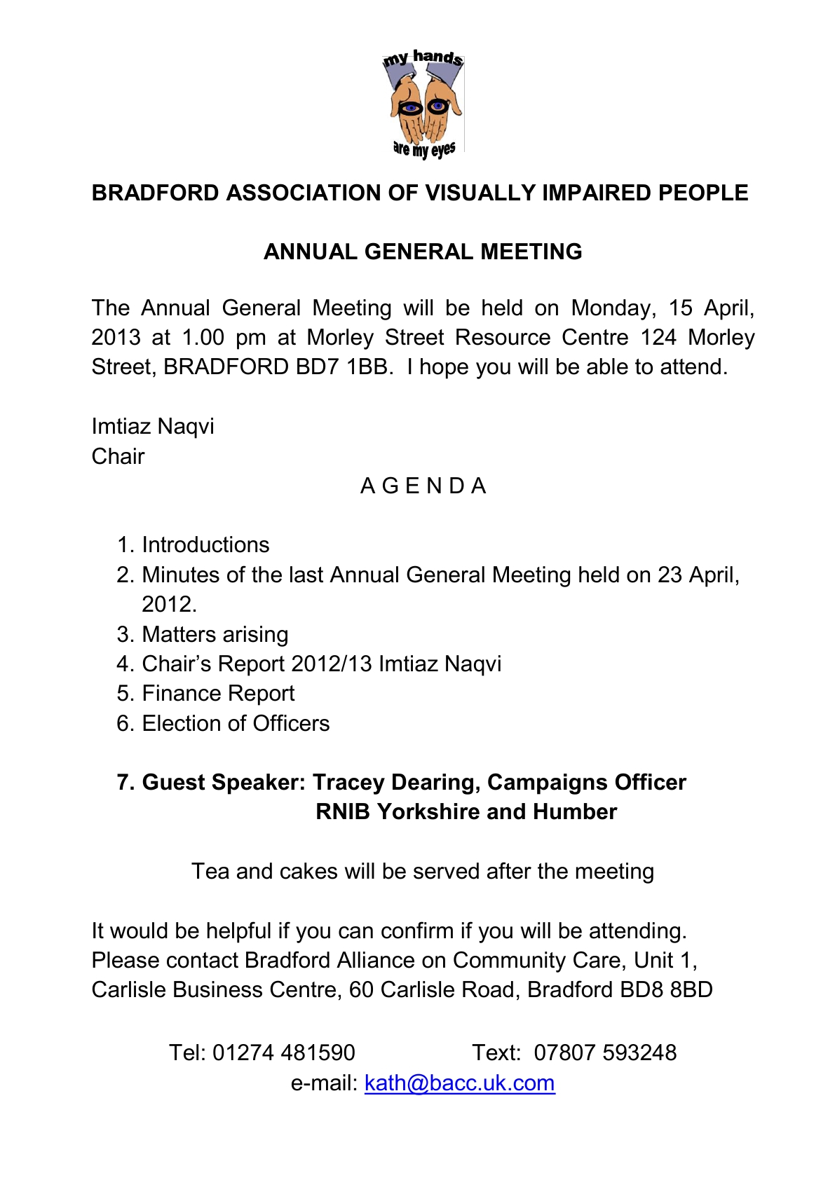 Monday 15th April Bavips Annual General Meeting in size 1191 X 1684