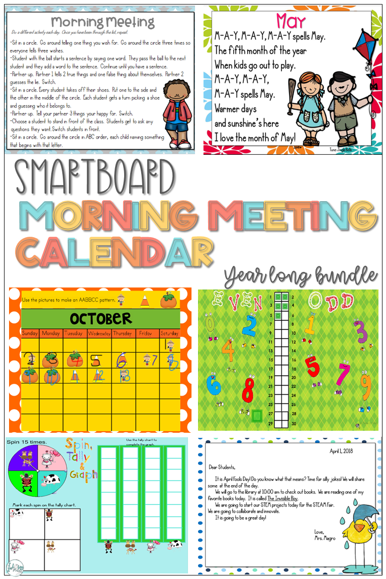 Morning Meeting Smartboard Calendar For The Year Word with regard to measurements 768 X 1152