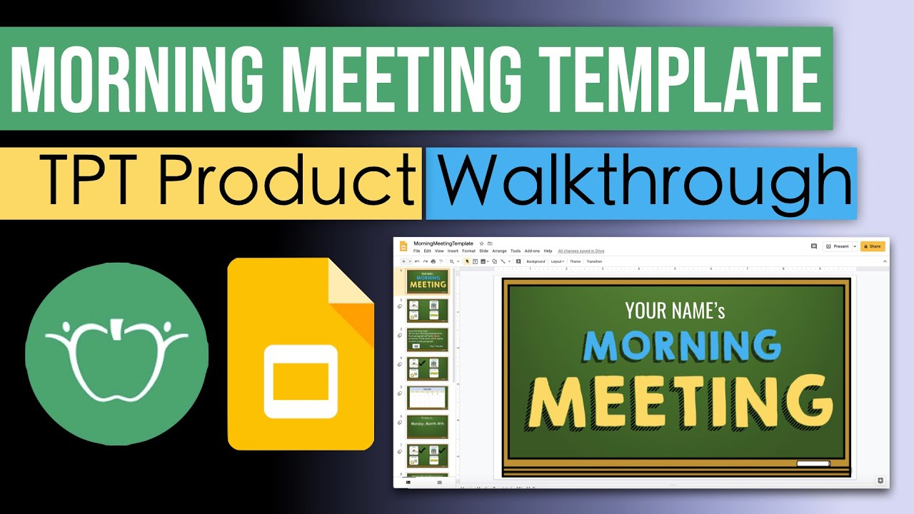 Morning Meeting Template Tpt Product Walkthrough inside dimensions 1280 X 720