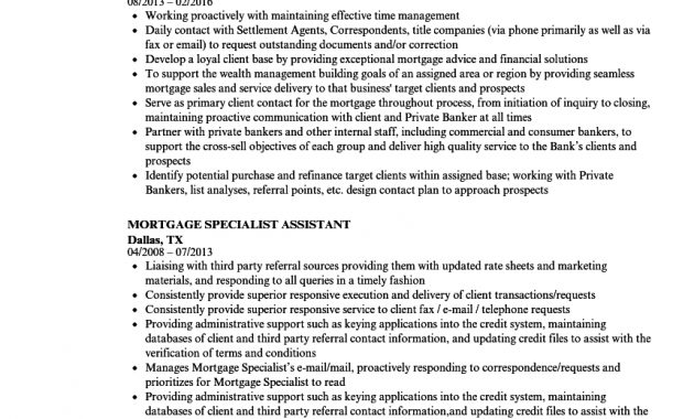 Mortgage Specialist Resume Samples Velvet Jobs inside size 860 X 1240