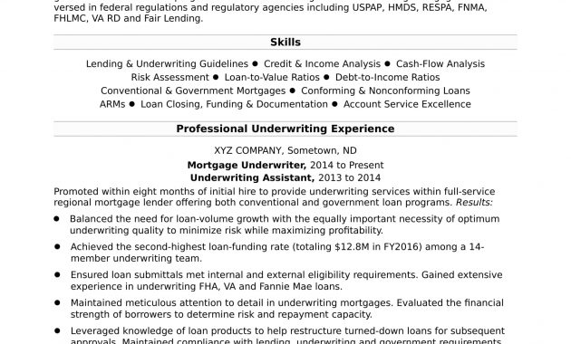 Mortgage Underwriter Resume Sample Monster inside size 1700 X 2200