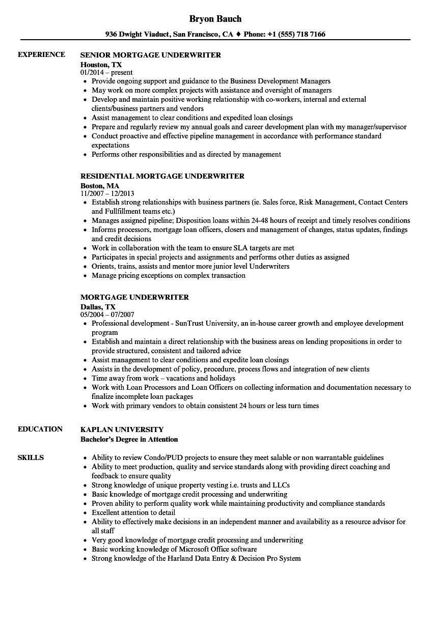 Mortgage Underwriter Resume Samples Velvet Jobs in proportions 860 X 1240