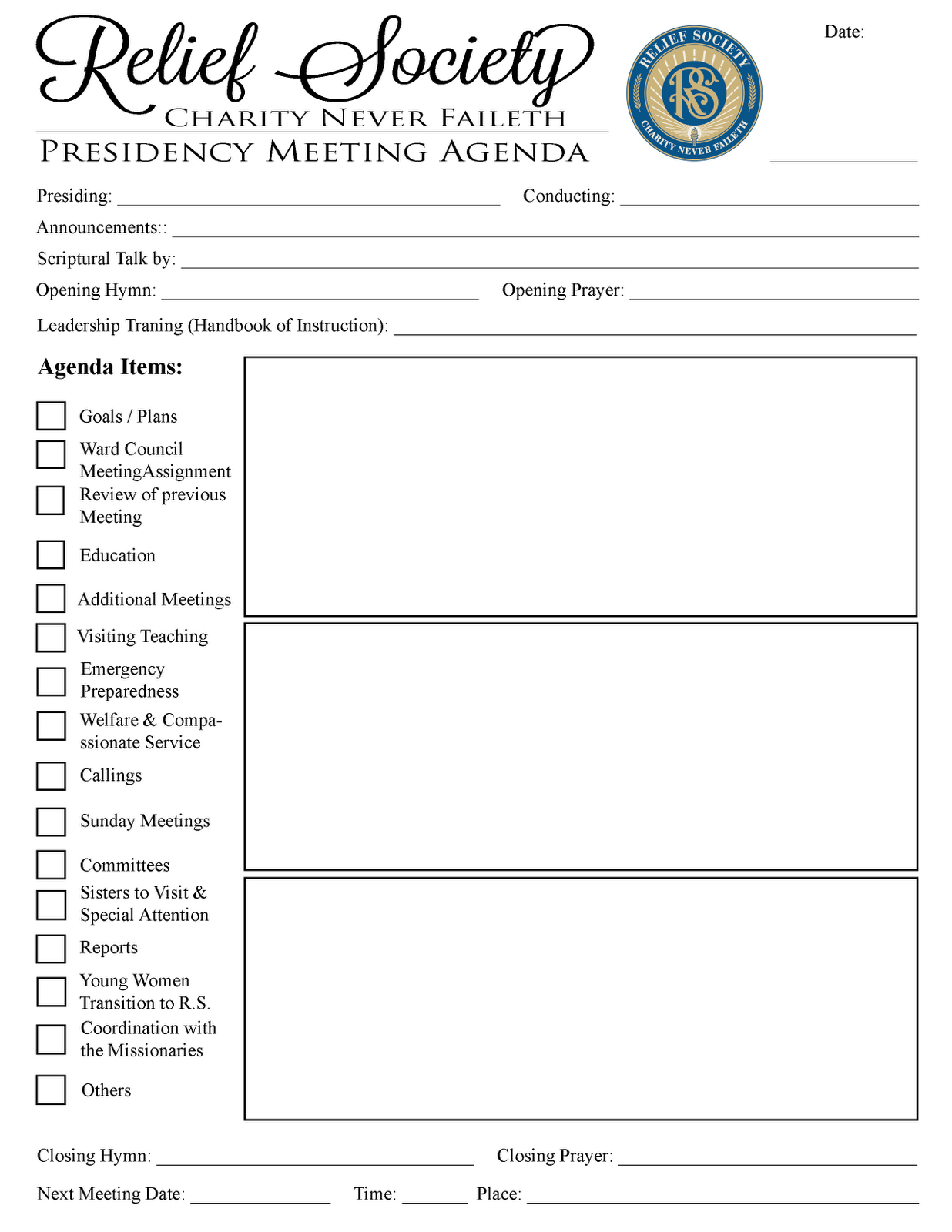Muahrilou Rs Presidency Meeting Agenda Relief Society intended for measurements 1236 X 1600
