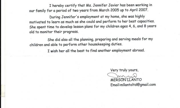 Nanny Recommendation Letter Enom within proportions 2550 X 3507