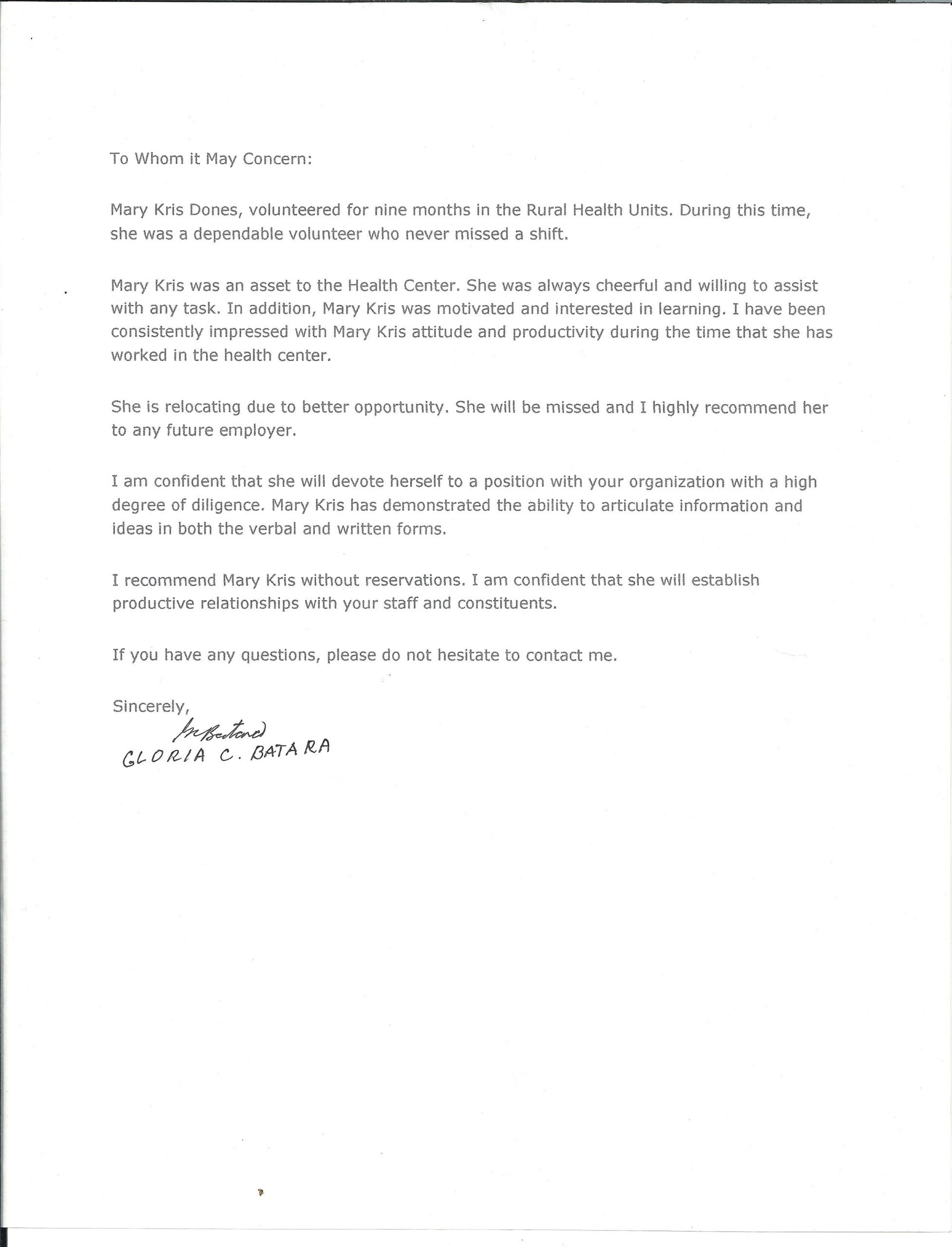 Nanny Recommendation Letter Template