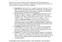 National Junior Honor Society Letter Of Recommendation with measurements 1275 X 1650