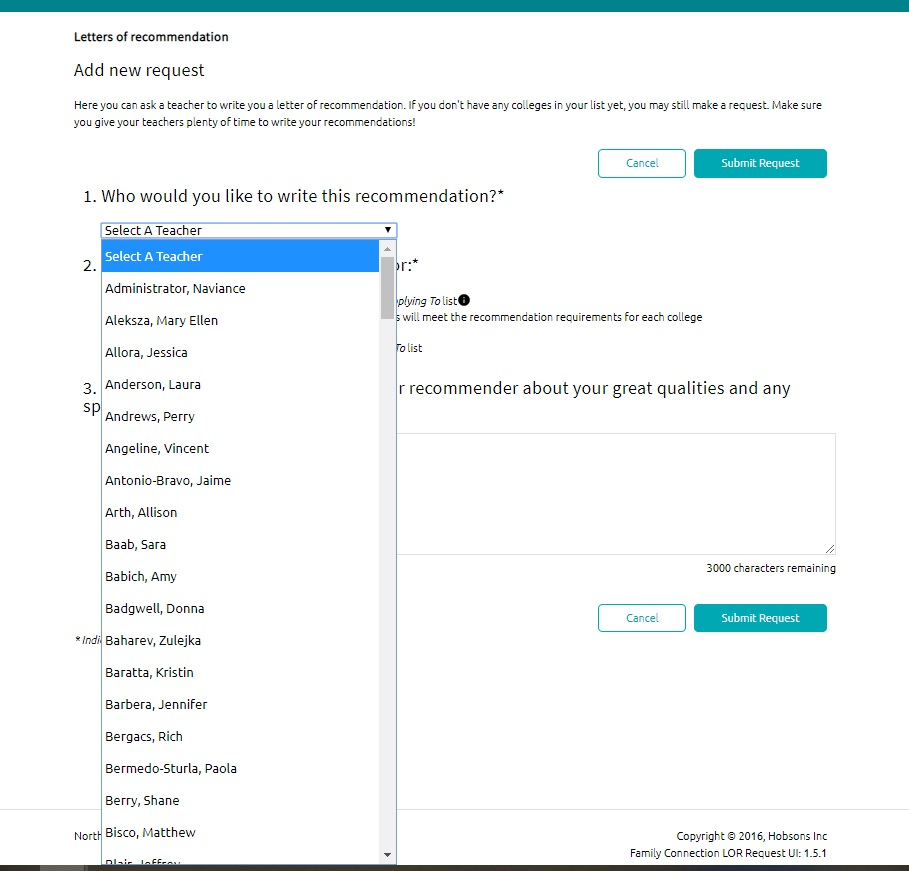 Naviance Recommendation Letter Requests intended for sizing 909 X 871