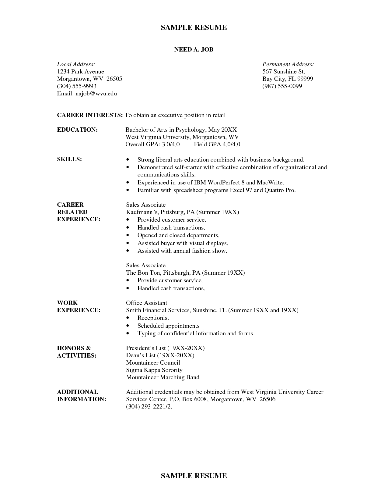 Need A Job Resume Example Job Resume Examples Job Resume intended for proportions 1275 X 1650