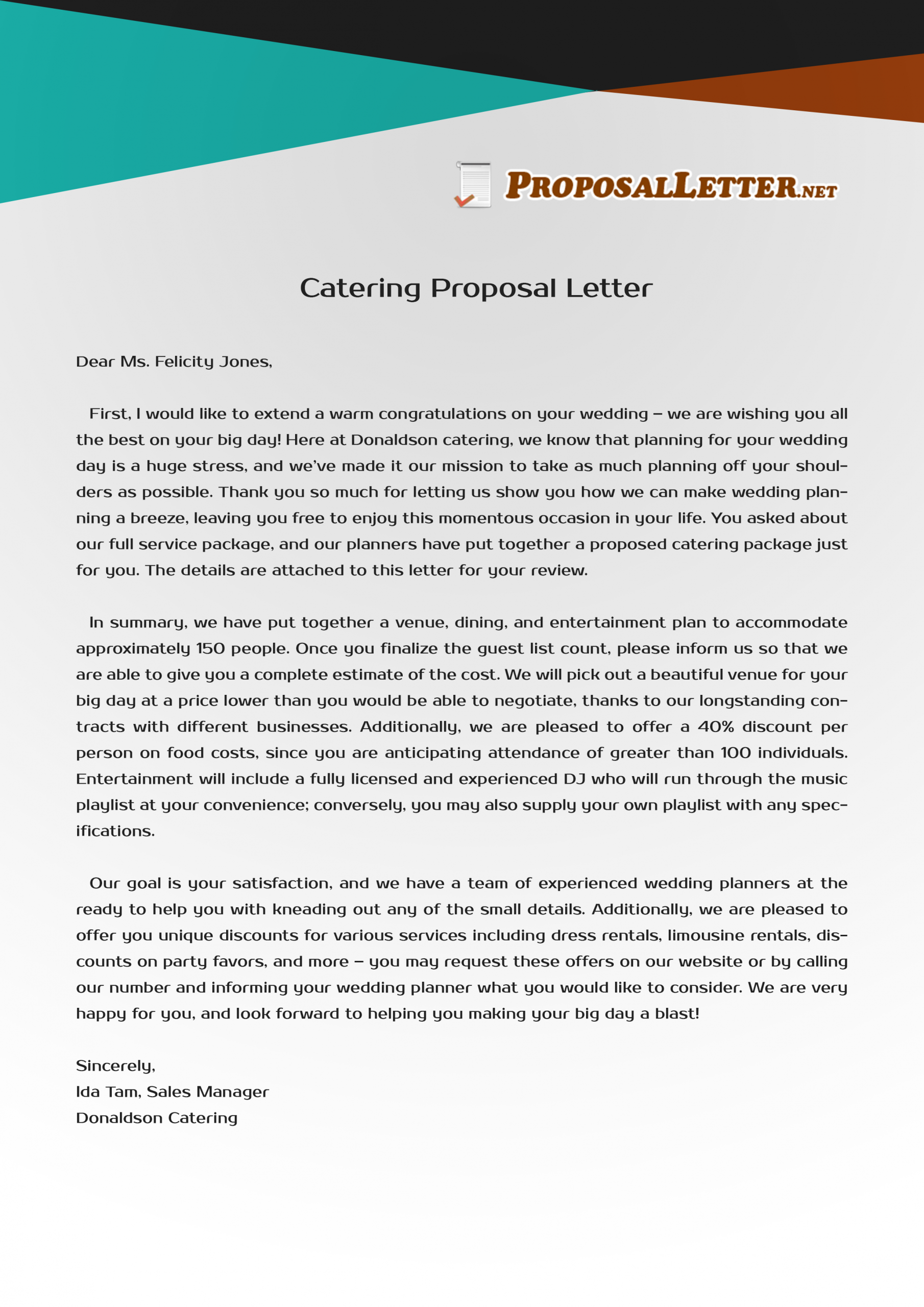 application letter for catering manager