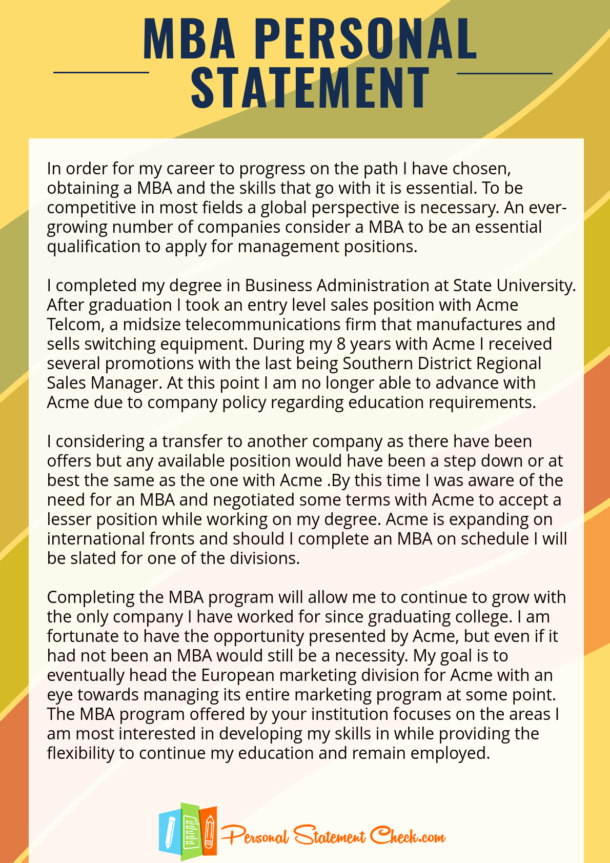 Letter Of Recommendation For Mba Abroad Invitation Template Ideas   Need Some Great Mba Personal Statement Examples Get Them On For Dimensions 1190 X 1683 