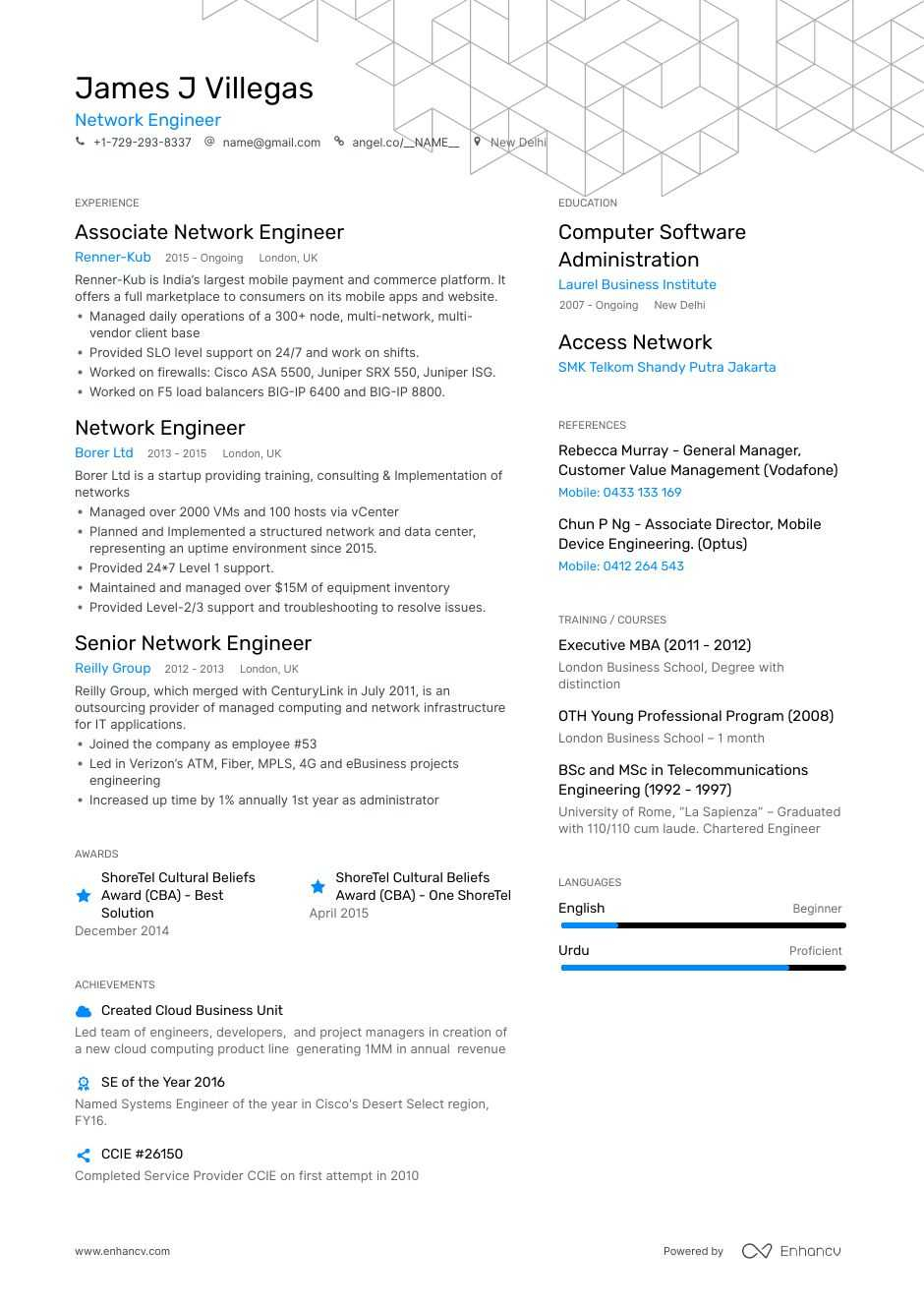 Junior Network Engineer Resume Sample