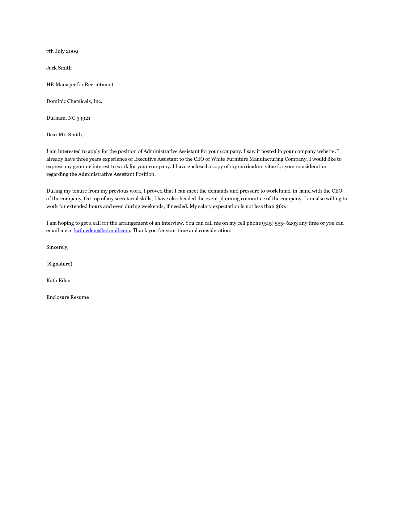 New Application For Administrative Assistant Job Letter intended for measurements 1275 X 1650