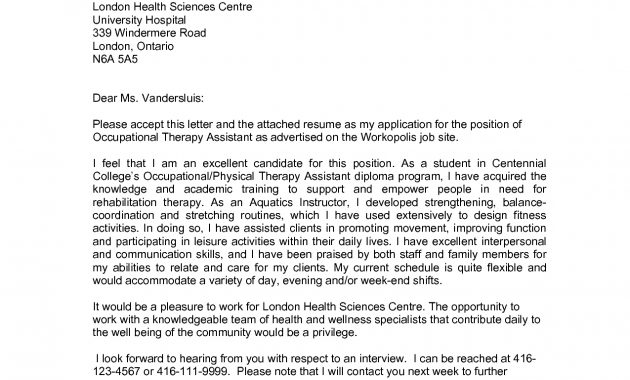 New Cover Letter For Therapist Job With Images intended for size 1275 X 1650