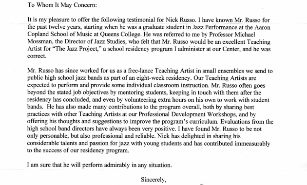 Nick Russo Queens College Recommendation Letter pertaining to size 2421 X 3196