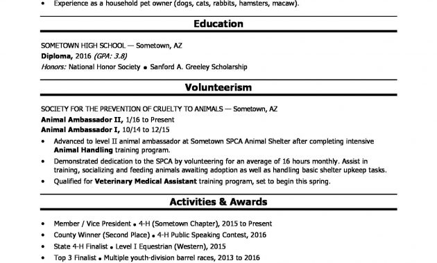 No Education High School Resume High School Resume in size 1700 X 2200