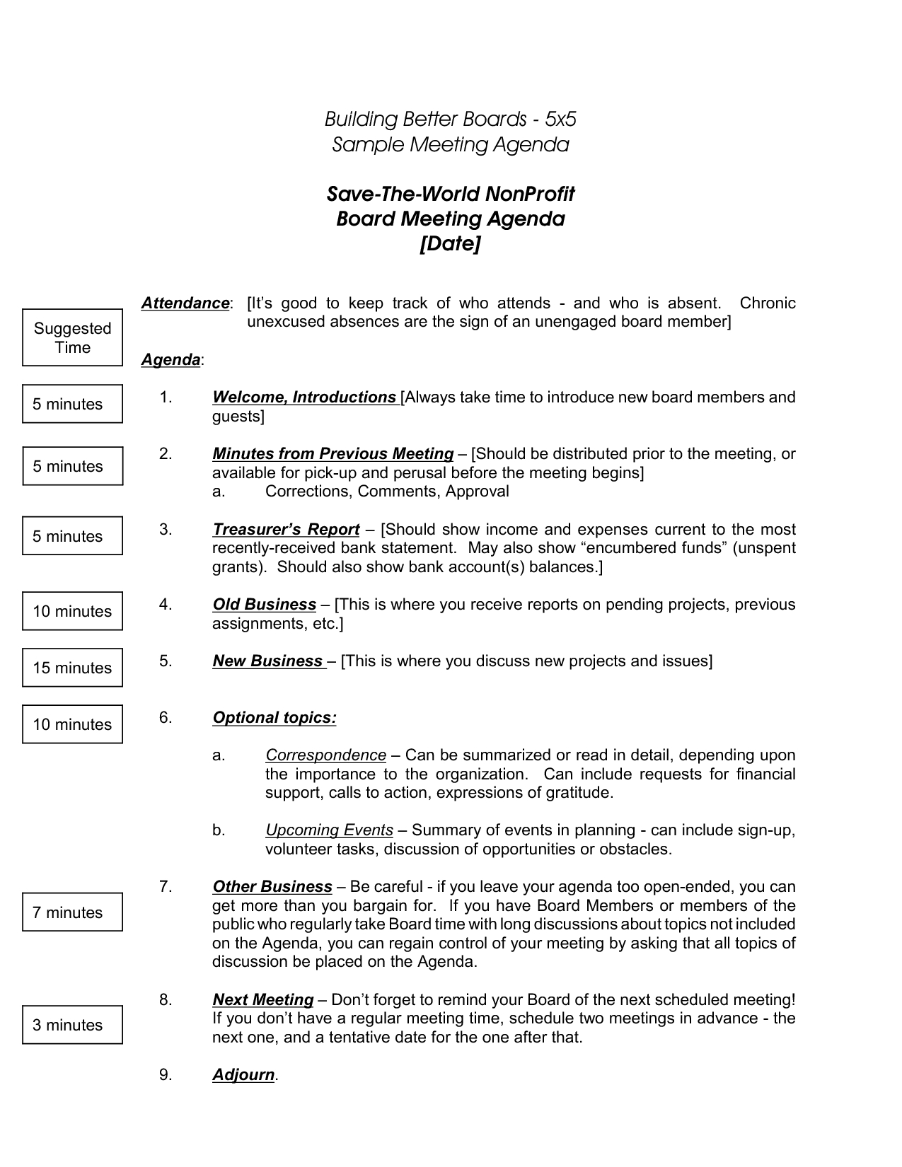 Non Profit Board Meeting Agenda Template Debandje in dimensions 1275 X 1650