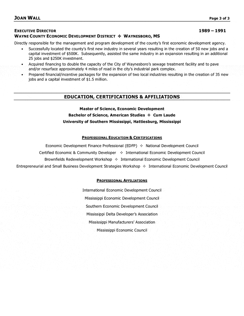 Non Profit Executive Resume with sizing 800 X 1035