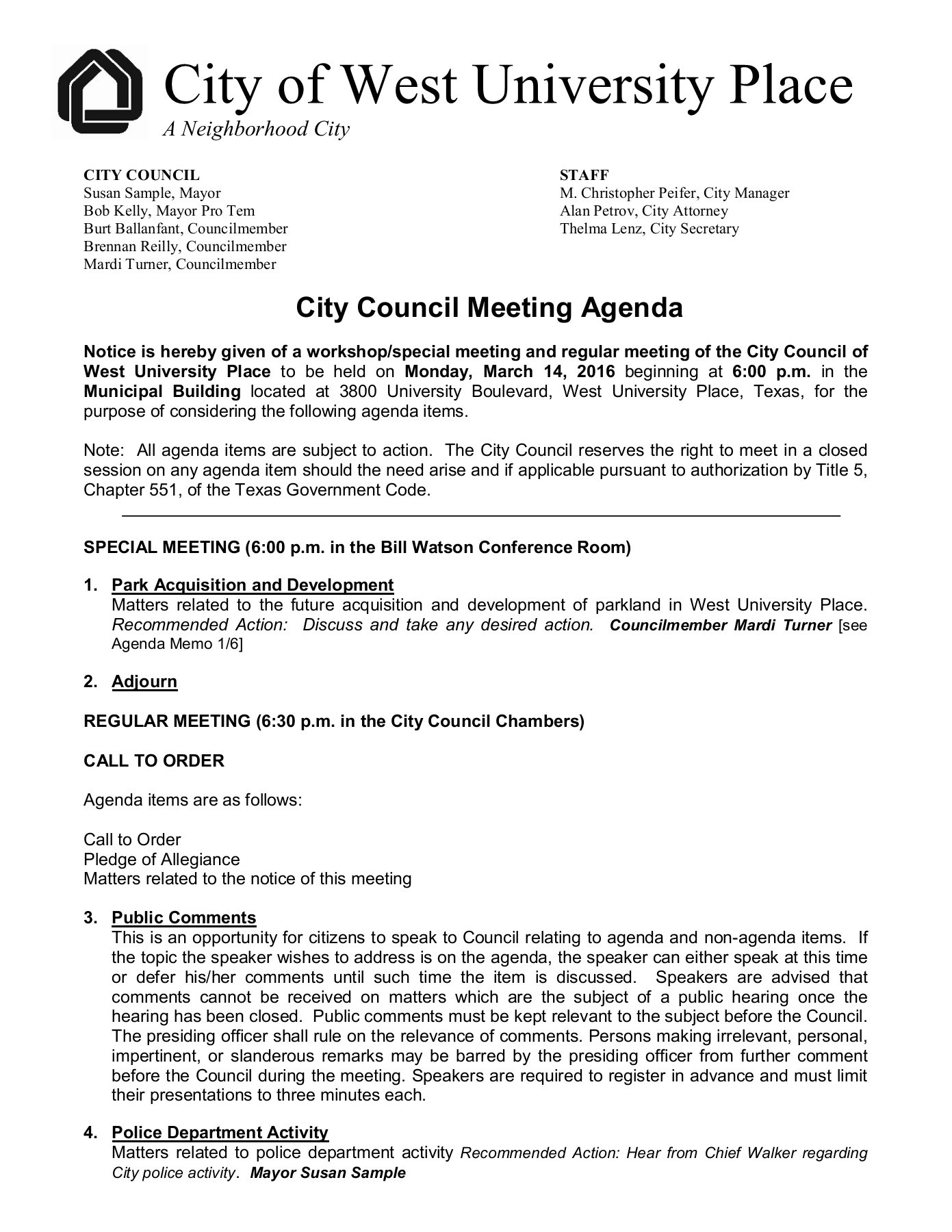 Notice Of City Council Meetings Westutxgov throughout sizing 1391 X 1800