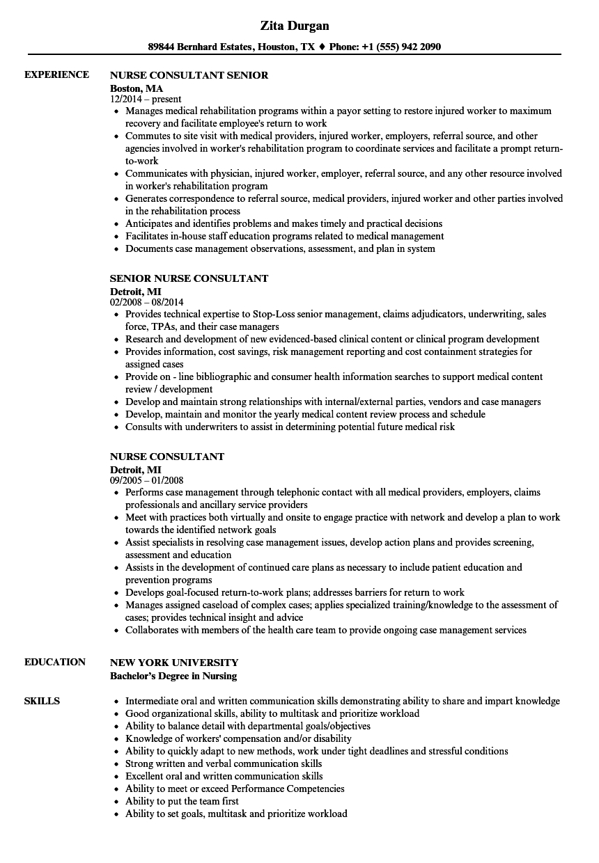 Nurse Consultant Resume Samples Velvet Jobs pertaining to sizing 860 X 1240