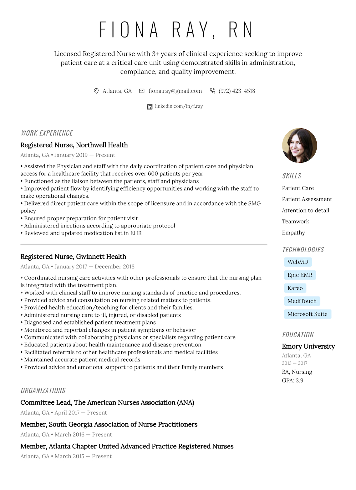 Nurse Resume Example Writing Tips For 2020 Easy Resume throughout sizing 1138 X 1566