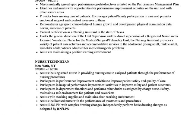 Nurse Technician Resume Samples Velvet Jobs with sizing 860 X 1240