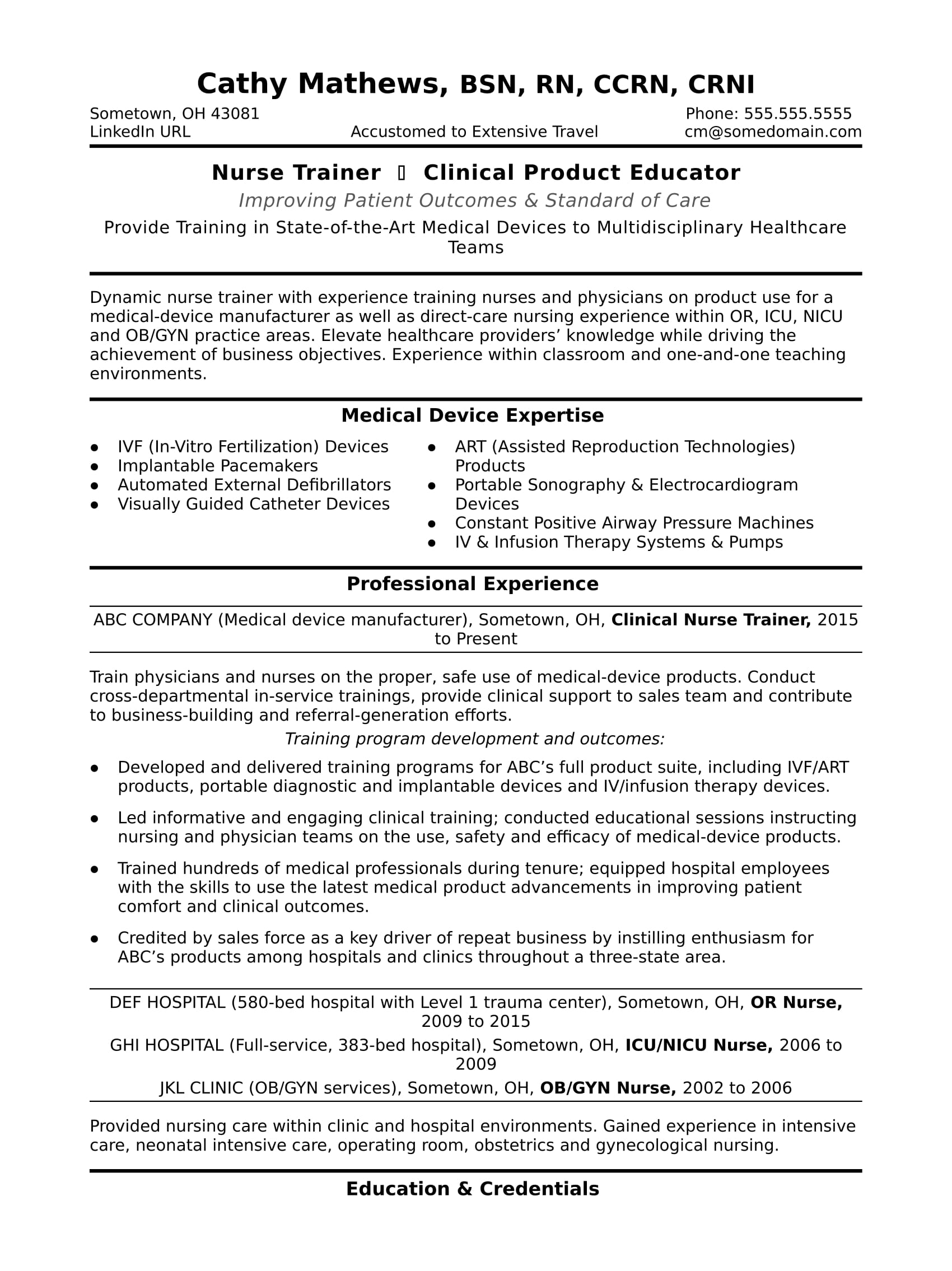 Nurse Trainer Resume Sample Monster regarding proportions 1700 X 2270