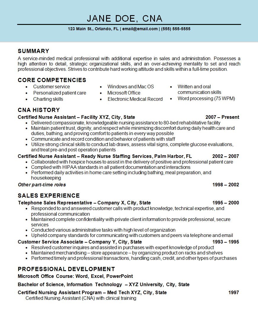 Nursing Assistant Resume Templates Akali throughout proportions 871 X 1087