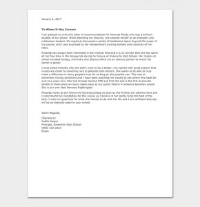 Nursing School Recommendation Letter Sample Akali regarding dimensions 700 X 724