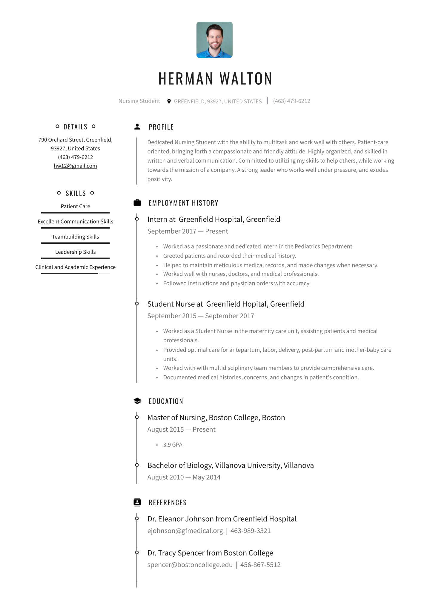 Nursing Student Resume Examples Writing Tips 2020 Free throughout size 1440 X 2036