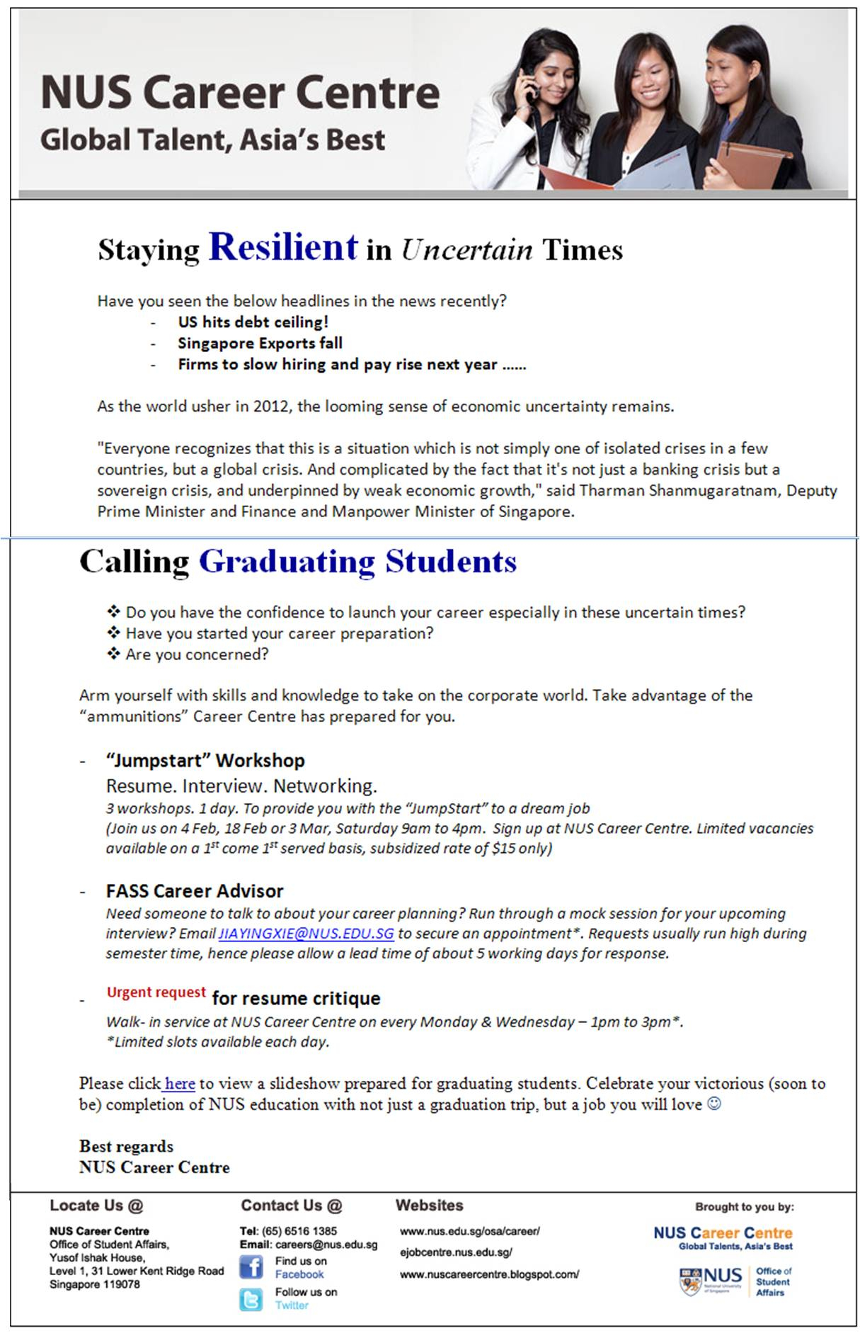 Nus Career Centres Services For Graduating Students Fass News for dimensions 1215 X 1896