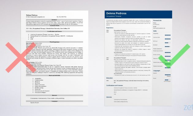 Occupational Therapy Resume Sample Writing Guide 20 Tips inside size 2400 X 1280