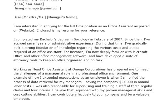 Office Assistant Cover Letter Example Tips Resume Genius in size 800 X 1132