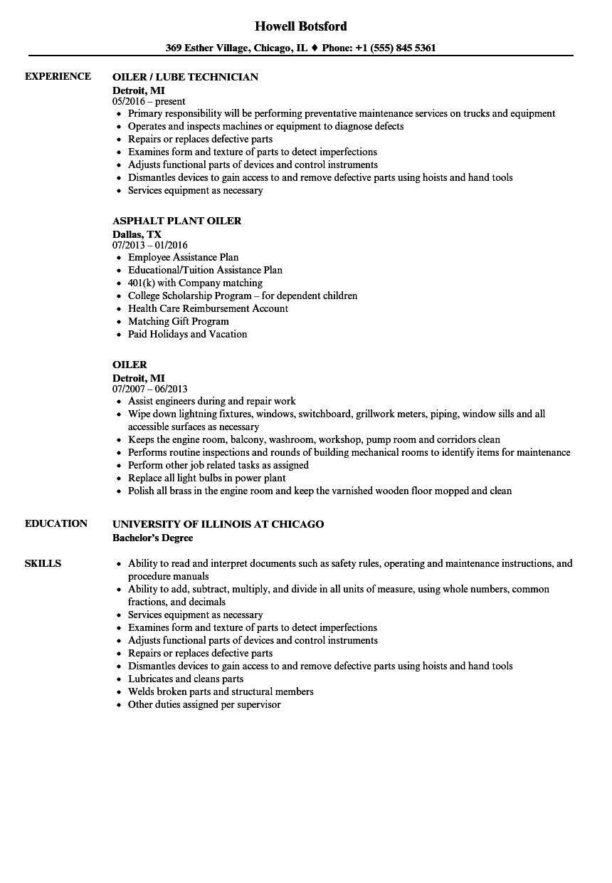 Oiler Resume Samples Velvet Jobs with regard to measurements 860 X 1240