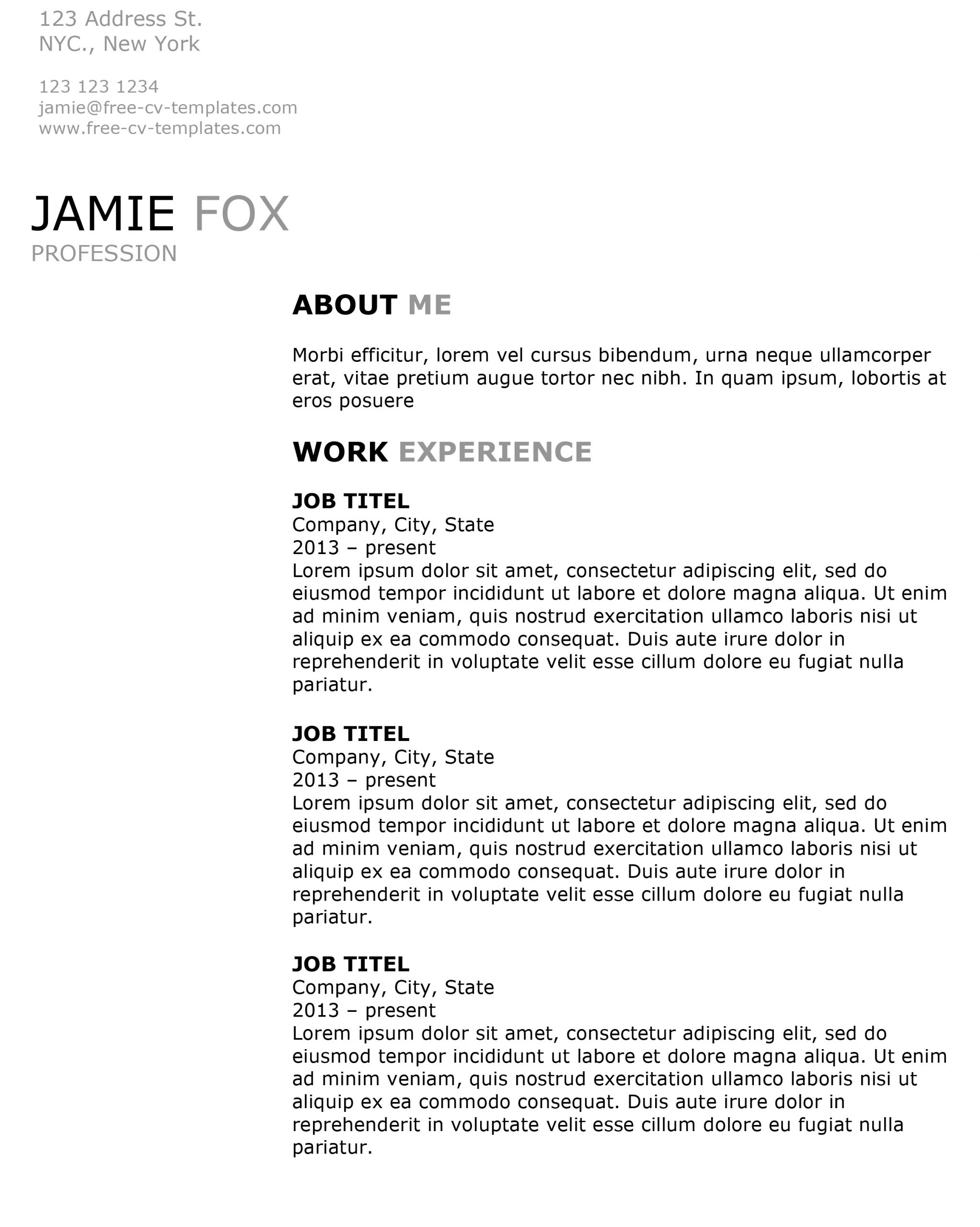 On The Right Side Free Resume Template In Word in proportions 2392 X 2994