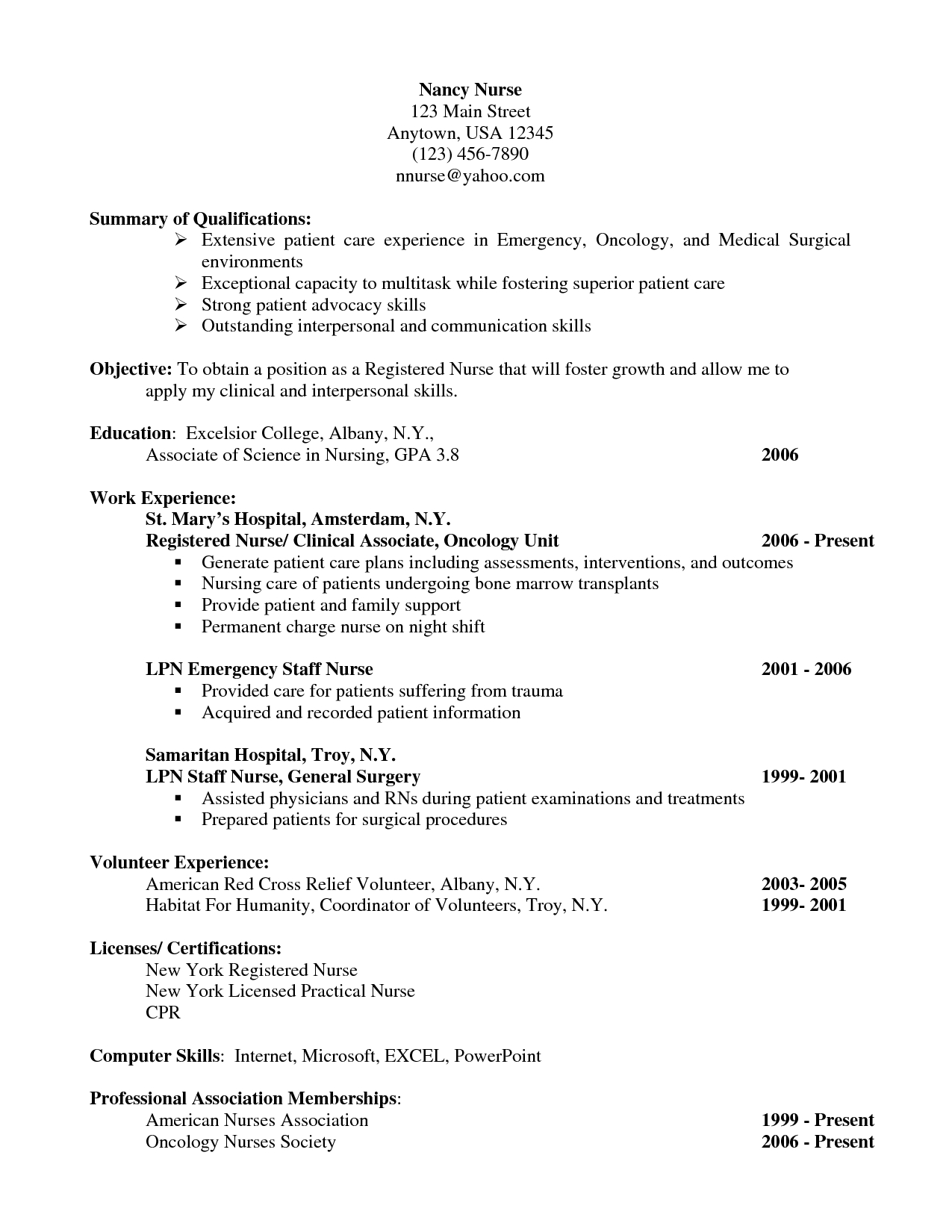 Oncology Nurse Resume Templates Httpwwwresumecareer with regard to sizing 1275 X 1650