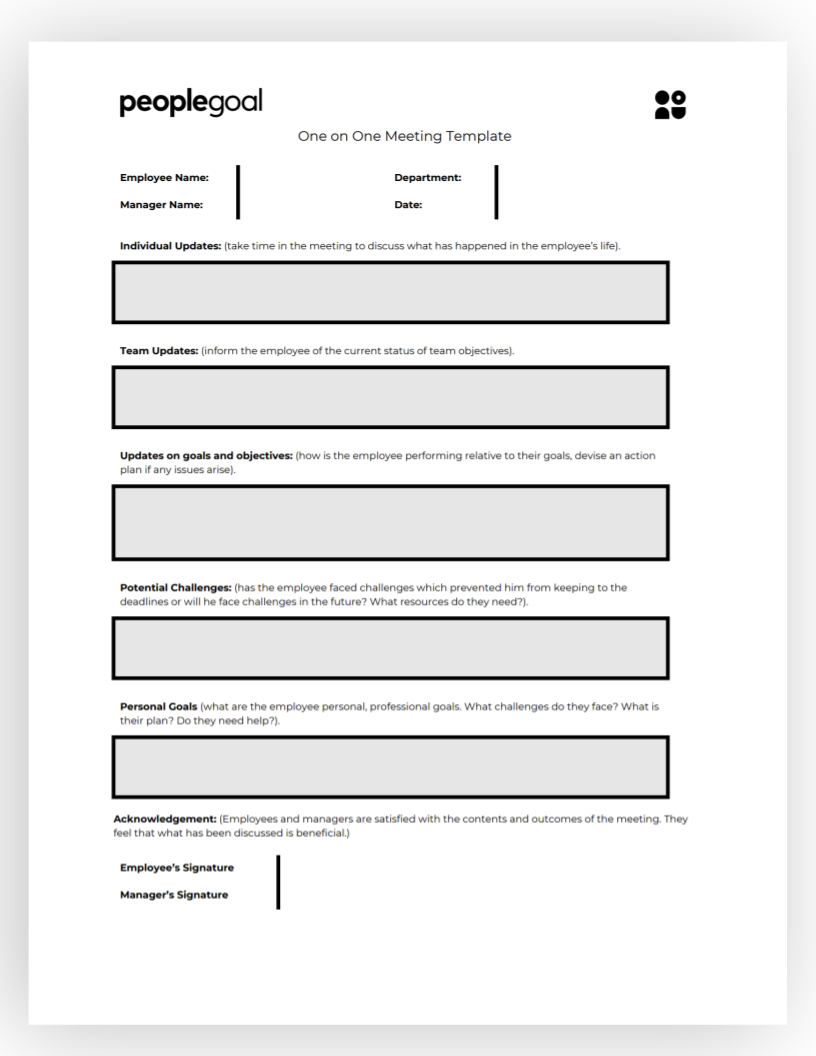 One On One Meeting Templates To Make Your Life Easier for proportions 816 X 1056