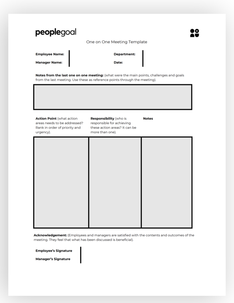 One One One Meeting Template