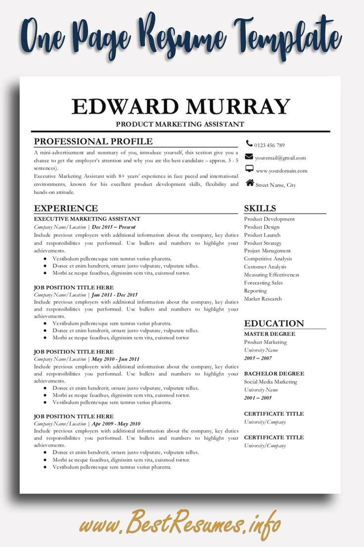 One Page Resume Template Check This Simple One Page Resume regarding measurements 736 X 1104