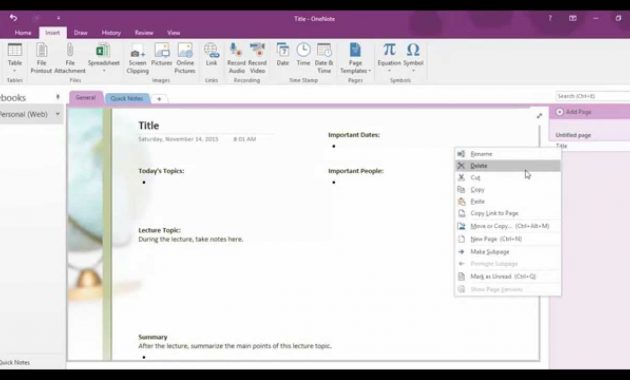 Onenote 2016 Page Templates pertaining to proportions 1280 X 720